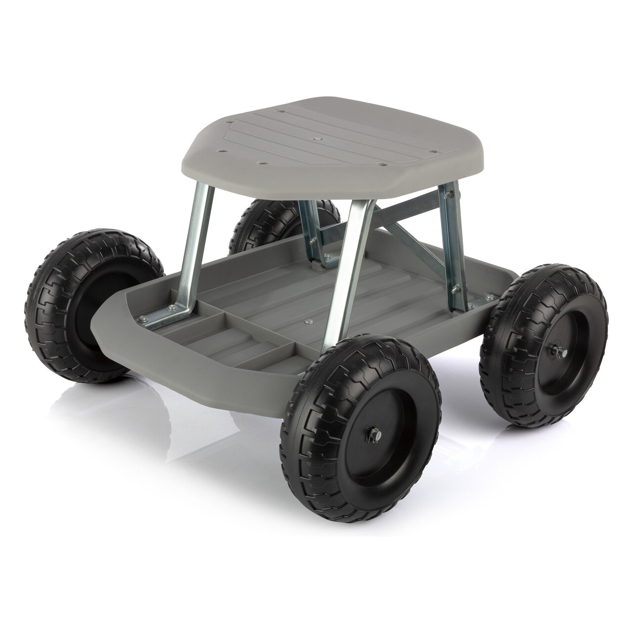 Pure Garden Rolling Gardening Stool With Tool Tray Pvc Plastic And Stainless Steel